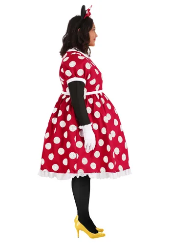 Vista 4 de Disfraz Deluxe para Adultos de Minnie Mouse Talla Plus de Disney Multicolor
