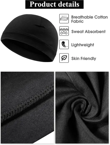 Vista 3 de Syhood 6 gorras de algodón para hombre, gorro multifuncional para dormir, casco para hombres y mujeres