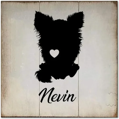 Vista 13 de Placa de madera con nombre personalizado de perro Spitz japonés, silueta de corazón, placa de madera para perros que viven aquí casa de campo, arte