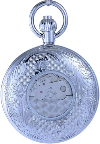Vista 4 de OGLE Lupa luminosa impermeable Tourbillon Luna Sol Cadena Fob Auto viento automático mecánico reloj de bolsillo
