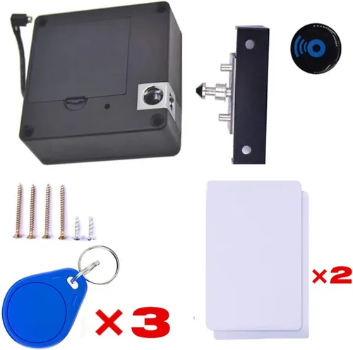 Vista 3 de RFID - Cerradura de armario oculta sin perforaciones, para armario y cajón, color azul