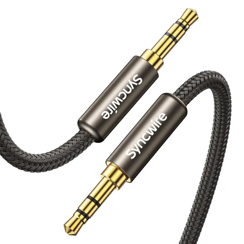 Vista 15 de Syncwire Cable auxiliar de audio auxiliar de 0.138 in macho a macho, cable trenzado de nailon para auriculares (1.6 pies/1.6 ft), cable auxiliar