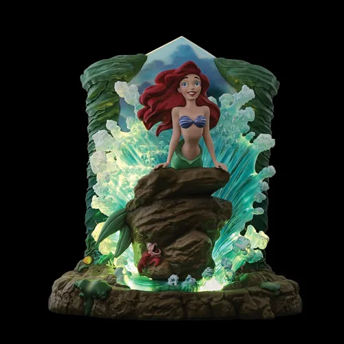 Vista 3 de Enesco Disney Showcase - Figura iluminada de Ariel Crashing Waves de La Sirenita, 9 pulgadas, multicolor