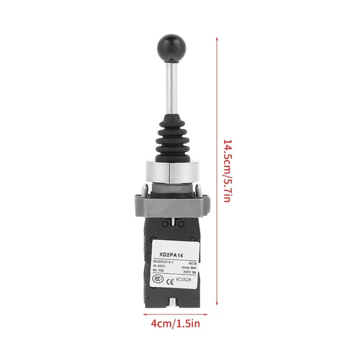 Vista 5 de Interruptor de 4 posiciones Interruptor de joystick con pestillo Joy Stick con pestillo Contactor de interruptor de joystick para control industrial