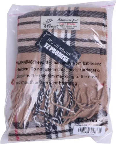 Vista 3 de Bufanda de invierno a cuadros con tacto de cachemira clásica, suave, lujosa, para hombres y mujeres