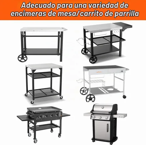Vista 3 de Estación de cobertura de pizza para mesa de horno de pizza, accesorios
