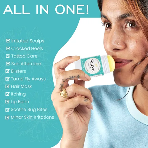 Vista 5 de Satya Organic All Over Body Balm - Llena tu propio/recarga - Recarga de loción en barra para todo tipo de piel - Hidratante de bálsamo facial