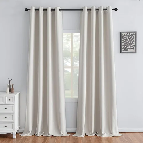 Vista 59 de IGEMAEVE Cortinas opacas de tamaño personalizado para dormitorio, 100 % opacas, 1 panel, aislamiento térmico, cortinas de oscurecimiento
