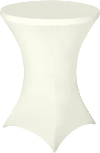 Vista 24 de FestiCorp Mantel de Mesa Negro de Spandex, Manteles Ajustados para Cóctel, Manteles Elásticos Redondos para Mesa Alta para Fiestas, Bar, Bodas