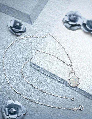 Vista 7 de HXZZ Joyería fina con piedra natal para mujer, piedras preciosas naturales, topacio amatista, ópalo, granate, peridoto y citrino, plata de ley
