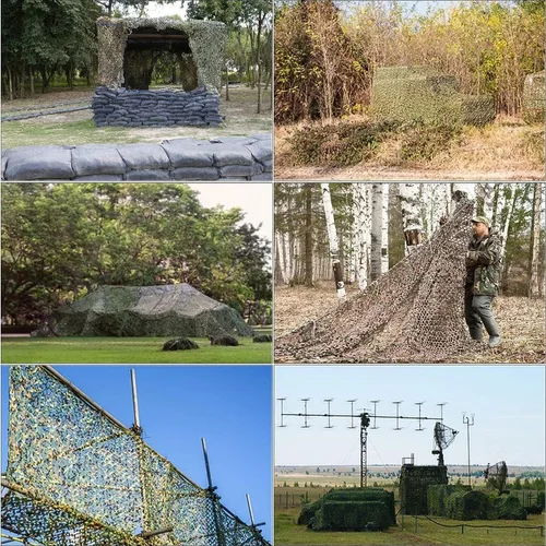 Vista 5 de Red de camuflaje en rollo a granel, red de camuflaje para caza, ejército, fiesta, decoración, protección solar
