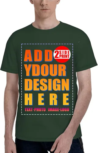 Vista 7 de Custom T Shirt Front and Back for Men Women Printed Photo Text Logo Cotton Camisa-negro