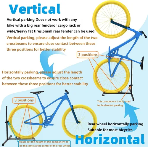 Vista 4 de Soporte de Bicicleta, Estante Vertical para Bicicletas en el Garaje, Estante que Ahorra Espacio con Ajuste para Garaje y Apartamento, Almacenamiento