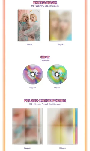 Vista 6 de APINK CHOBOM CHORONG & BOMI COPYCAT 1st Single Album KITTY Version. K-POP SEALED