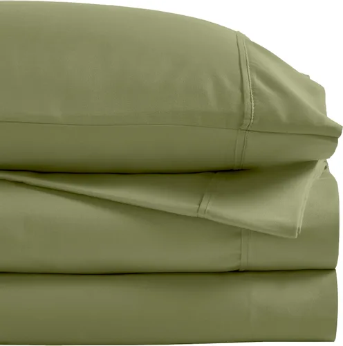 Vista 25 de Superior 1200 Thread Count Cotton Blend Sheet Set, Deep Pocket Sheets, 1 Elastic Deep Pocket Fitted Sheet, 1 Flat Sheet, 2 Pillowcases, Cotton Rich