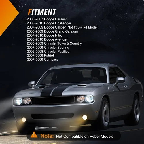 Vista 7 de Nilight Conjunto de luces antiniebla compatible con 2005 2006 2007 2008 2009 2010 Dodge Grand Caravan Challenger Charger Caliber Nitro Avenger