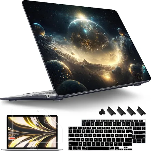 Vista 23 de Tuiklol Para MacBook Air de 13 pulgadas (versión 2021-2018) M1 A2337/A1932/A2179 con pantalla Retina Touch ID, carcasa rígida de plástico y cubierta