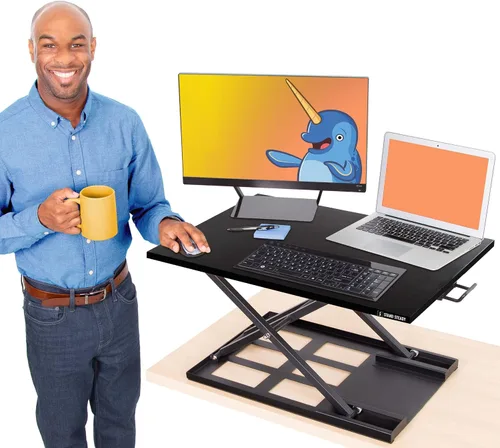 Vista 8 de Stand Steady X-Elite Pro - Convertidor de escritorio de pie Convierte instantáneamente cualquier escritorio en un escritorio de pie Escritorio