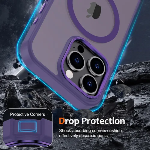 Vista 623 de Anuck - Funda magnética para iPhone 11 compatible con MagSafe, carcasa trasera mate translúcida dura, borde de TPU, delgada, resistente a impactos