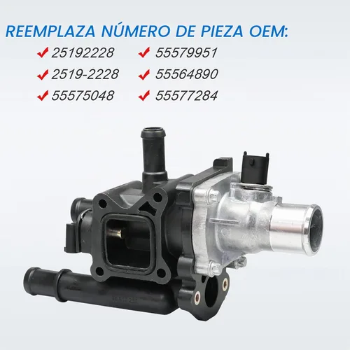Vista 2 de Ensamble de Termostato y Carcasa de Refrigerante del Motor con Junta de Sensor de Reemplazo para Chevrolet Cruze 2011-2015/Sonic 2012-2015/Trax