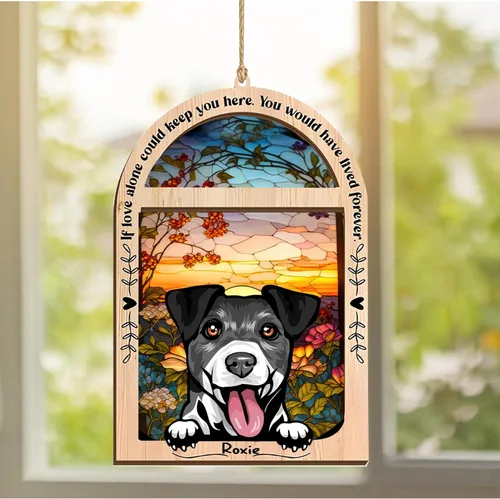 Vista 41 de LOVELYPOD Adorno de Navidad personalizado de sabueso afgano, atrapasoles con nombre, regalos de pérdida de mascotas, regalos para amantes