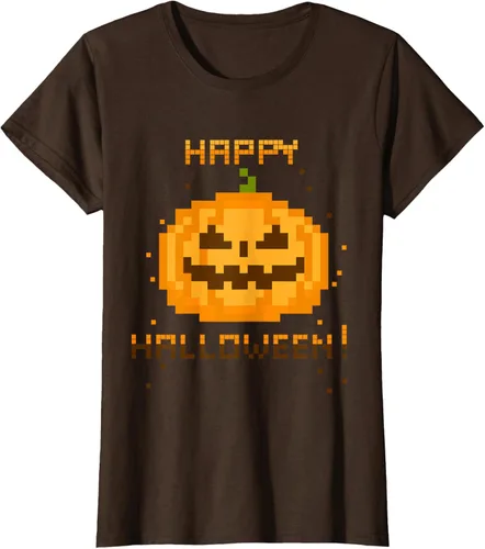 Vista 12 de GAMER Pixel Jack-O-Lantern – Disfraz para Halloween de vídeo playera, Plateado