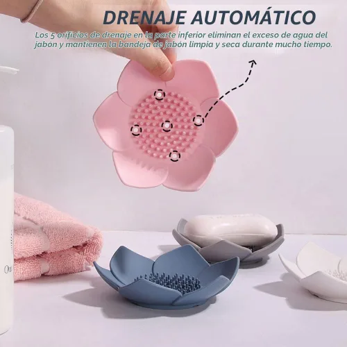 Vista 2 de Jaboneras con drenaje, soporte para jabón de barra de baño para ducha, bandeja de jabón para fregadero de cocina, protector de jabón