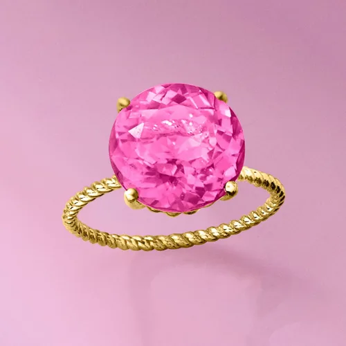 Vista 8 de Ross-Simons Gemstone Twist Rope Ring in 14kt Yellow Gold