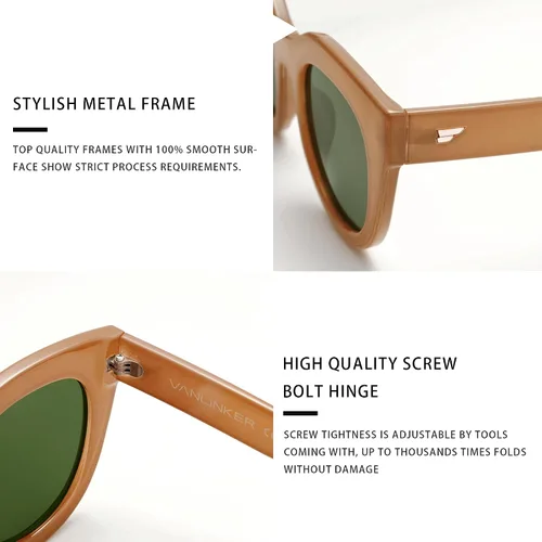 Vista 3 de VANLINKER Nueva versión de moda polarizado ojo de gato gafas de sol para las mujeres retro oversize sunnies VL9690