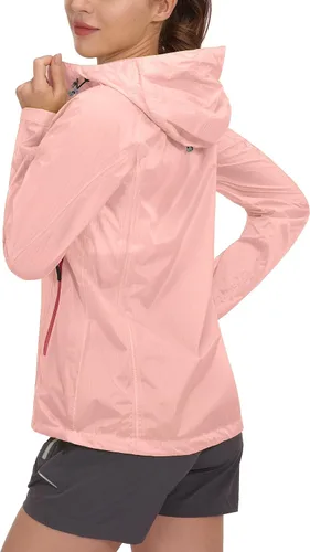 Vista 3 de Little Donkey Andy Chaquetas de lluvia impermeables para mujer, ligeras, UPF50, para senderismo, viajes, pesca