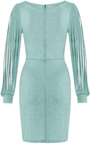 Vista 4 de Divhosrg Vestido de cóctel de talla grande, sexy, liso, con costuras de lentejuelas, minivestido brillante para club, vestidos brillantes para mujer