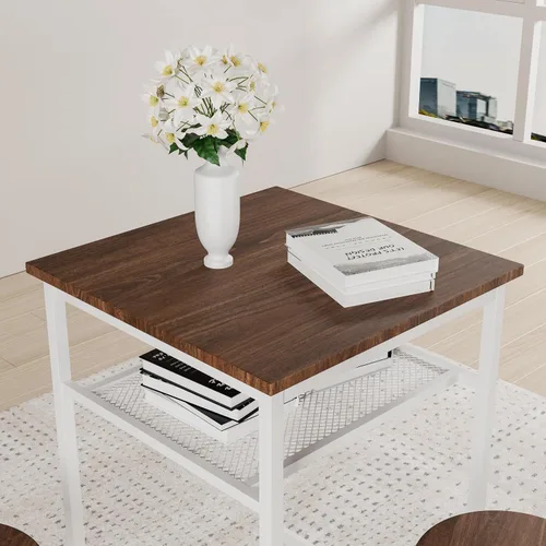 Vista 7 de Juego de mesa de comedor para 2, mesa de bar y sillas para 2, juego de mesa de bar pequeña de 3 piezas con 2 taburetes, parte superior de mármol