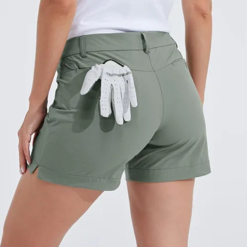 Vista 33 de Willit Pantalones cortos de golf de 4.5 pulgadas para mujer, de secado rápido, casuales, con bolsillos, resistentes al agua