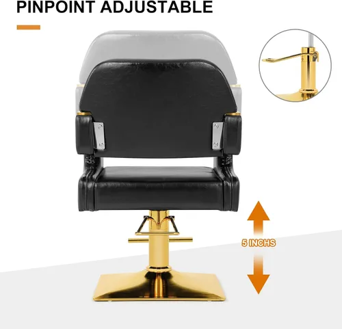 Vista 5 de Artist hand Silla de peluquero, silla de peluquería con bomba hidráulica resistente, giro de 360 grados, equipo de belleza de spa, peso máximo