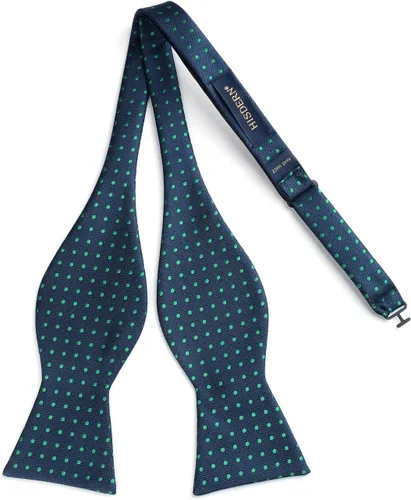 Vista 109 de HISDERN Pajaritas para hombre, diseño de lunares, corbatín y bolsillo cuadrado, clásico, esmoquin de negocios, boda, pajaritas, pañuelo