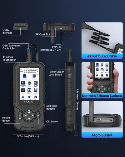 Vista 8 de Mucar CDE900 Escáner OBD2, Lector de Código de Auto con Sistema de Comprobación del Motor, Herramienta de Diagnóstico Automotriz con Pantalla Táctil