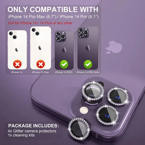 Vista 244 de Choiche Compatible para iPhone 16 Pro/iPhone 16 Pro Max Protector de Lente de Cámara, Vidrio Templado 9H Protector de Pantalla de Cubierta de Cámara