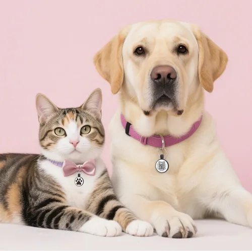 Vista 6 de Etiqueta para gatos con código QR, página de perfil en línea de mascota modificable, múltiples contactos de emergencia, silicona silenciosa, ligera