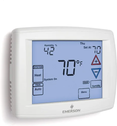 Vista 4 de White Rodgers Emerson 1F95-1277 termostato programable táctil de 7 días, color blanco & Emerson termostatos F145-1328 sensor remoto