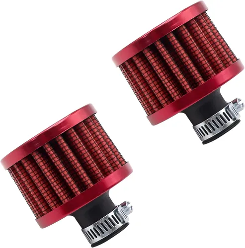 Vista 7 de 2pcs 0.472 in Filtro de aire Mini Universal Vent Crankcase Entrada de aire frío Filtro de respiración para coche y motocicleta (negro)