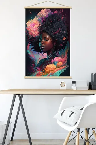 Vista 5 de Trends International Wumples - Hermoso póster de pared de perfil 3, 22.37 x 34.00 pulgadas, paquete de impresión premium y colgador de madera de haya