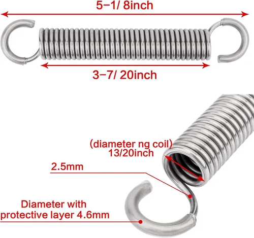 Vista 2 de 5-1/8 "Silla reclinable sofá de acero inoxidable mecanismo de reemplazo de resorte de tensión/plata