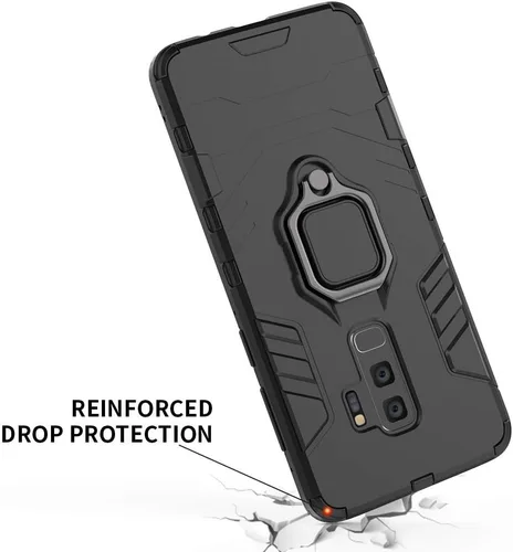 Vista 4 de LuluMain - Funda compatible con Galaxy S9+, soporte de anillo de metal a prueba de golpes (funciona con soporte magnético para automóvil), funda