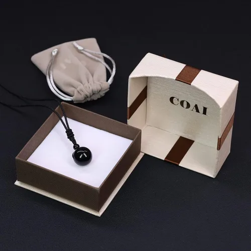 Vista 7 de Colgante COAI con pendiente de piedra redonda auténtica, unisex