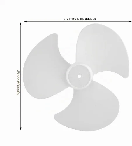 Vista 2 de 2 aspas de ventilador de plástico para ventilador de 12 pulgadas, 3 hojas blancas de ventilador eléctrico, accesorios de repuesto para ventilador