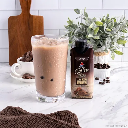 Vista 5 de Atkins - Batido proteico de café moca helado, 0.53 onzas de proteína, bajo índice glucémico, 0.14 onzas de carbohidratos netos, 0.03 onzas