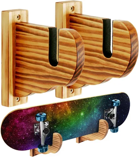 Vista 9 de BiJun Soporte de pared para patineta, exhibición de montaje en pared para snowboard, estante horizontal de acrílico, colgador de almacenamiento