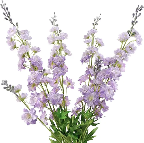 Vista 13 de ZYTUYO Flor Artificial de Delfinium 4 Piezas 85 cm Flor de Espuela Artificial de Tallo Largo Ramos de Flores de Seda Artificiales Planta