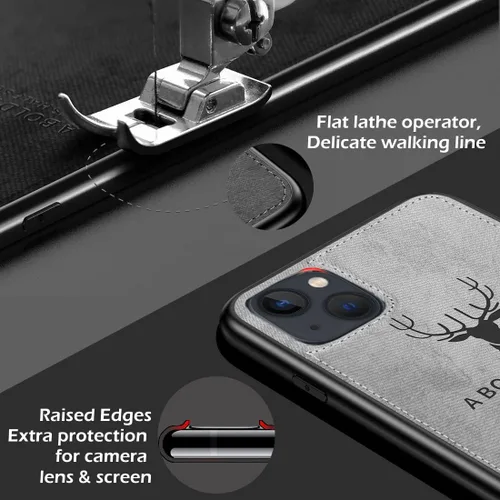 Vista 6 de Funda protectora de tela TPU con textura suave de lujo para iPhone 13, resistente a la suciedad, antigolpes, antihuellas, protección de cuerpo Negro