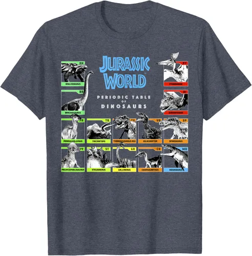 Vista 30 de Jurassic World Camiseta Periodic Table of Dinosaurs, Negro, S